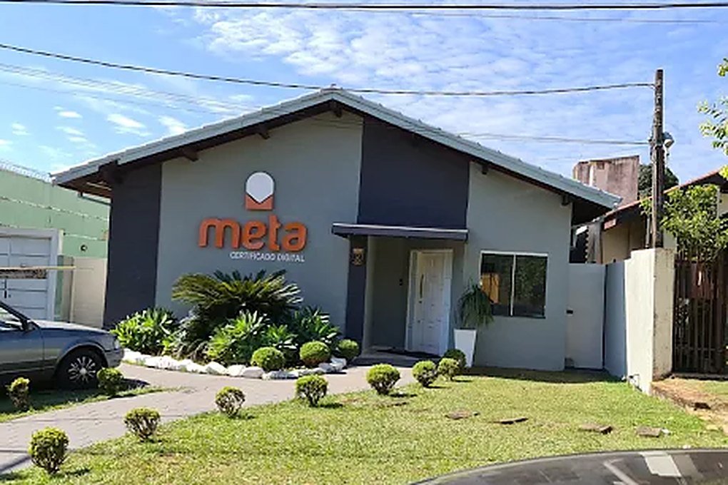 Fachada da sede da Meta Certificado Digital na Rua Iskandar Georges, Centro de Ponta Porã/MS